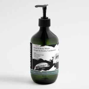 GUSTATORY Ginger & Smoky Cardamom Hand & Body Wash (490ml) (Nuts & Spices)