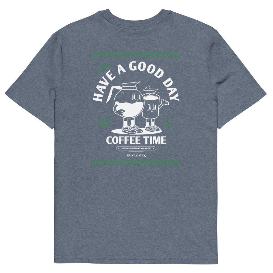 GUSTATORY Have A Good Day Organic Cotton Embroidered T-Shirt