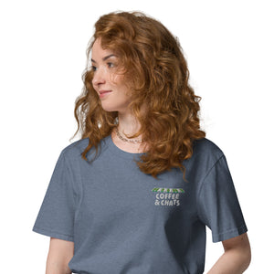 GUSTATORY Coffee & Chats Organic Cotton Embroidered T-Shirt