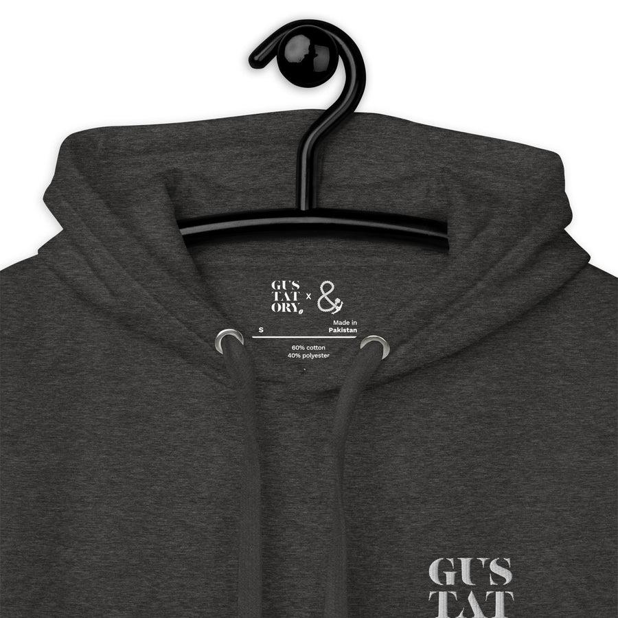 GUSTATORY Melbourne Coffee Scene Cotton Blend Embroidered Hoodie