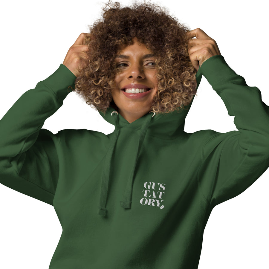 GUSTATORY New York Coffee Scene Cotton Blend Embroidered Hoodie