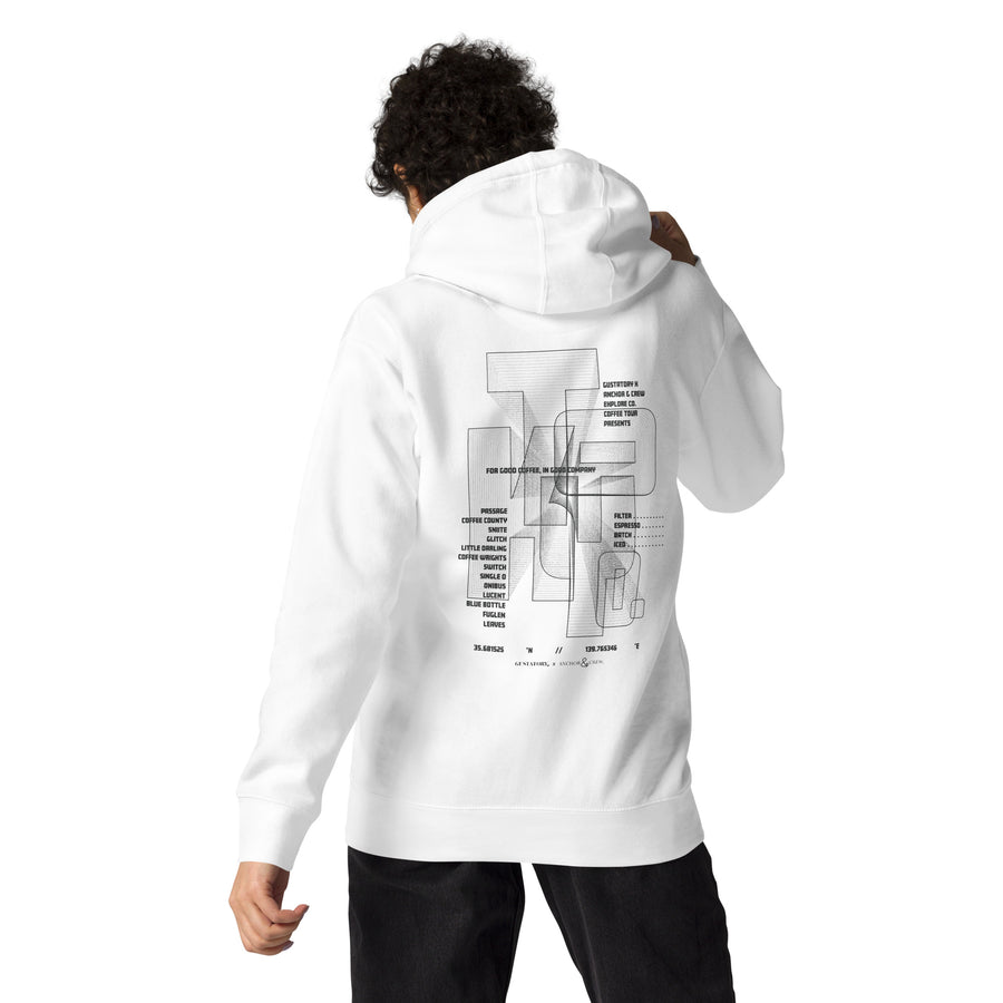 GUSTATORY Tokyo Coffee Scene Cotton Blend Embroidered Hoodie