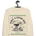 GUSTATORY Have A Good Day Cotton Blend Embroidered Sweatshirt