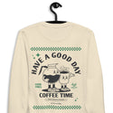 GUSTATORY Have A Good Day Cotton Blend Embroidered Sweatshirt