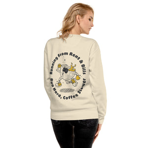 GUSTATORY Coffee Over Bills Cotton Blend Embroidered Sweatshirt