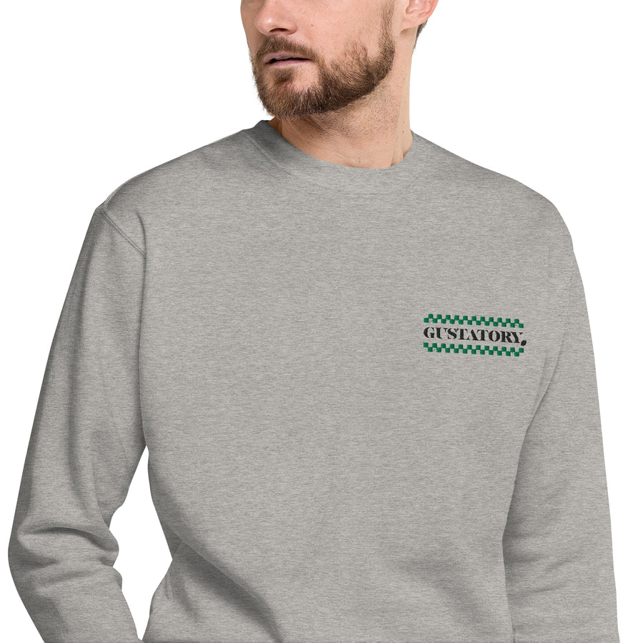 GUSTATORY Have A Good Day Cotton Blend Embroidered Sweatshirt