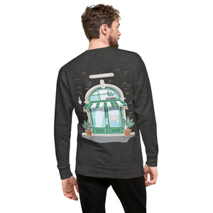 GUSTATORY Coffee & Chats Cotton Blend Embroidered Sweatshirt