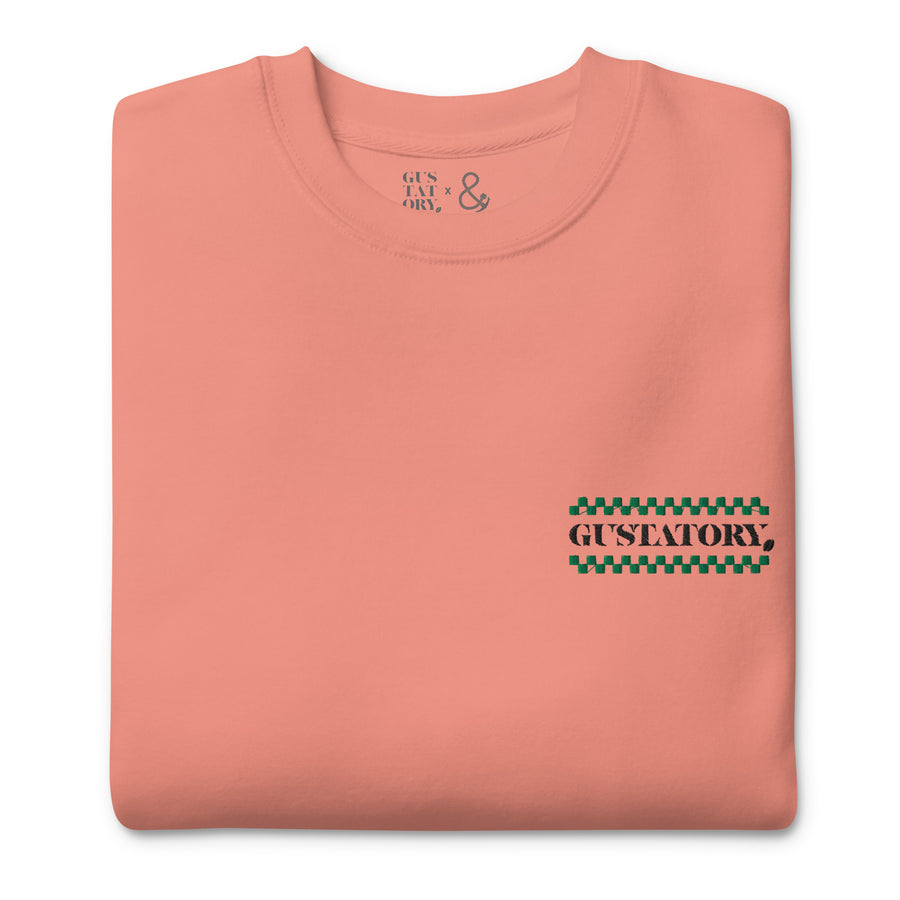 GUSTATORY Have A Good Day Cotton Blend Embroidered Sweatshirt