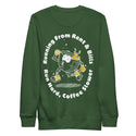 GUSTATORY Coffee Over Bills Cotton Blend Embroidered Sweatshirt