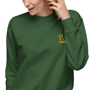 GUSTATORY Coffee Over Bills Cotton Blend Embroidered Sweatshirt